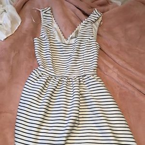 Navy and White Striped Dress